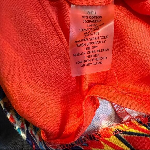 Ellen Tracy colorful a-line sleeveless dress boho print pockets keyhole back - Picture 15 of 16